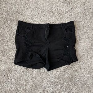 Rue21 Black Distressed Jean Shorts